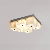 WOMO Alabaster Square Flush Mount Ceiling Light-WM3054