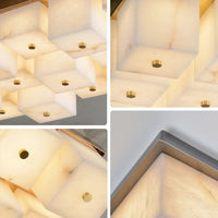 WOMO Alabaster Square Flush Mount Ceiling Light-WM3054