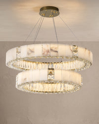 WOMO Alabaster Circular Led Chandelier-WM3056