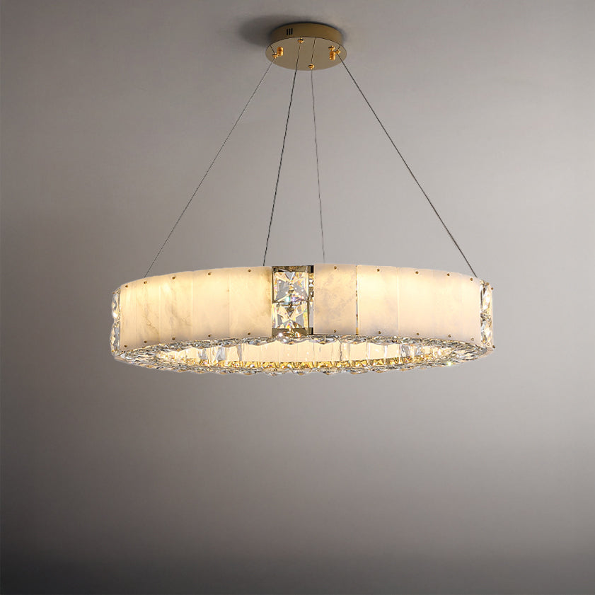 WOMO Alabaster Circular Led Chandelier-WM3056