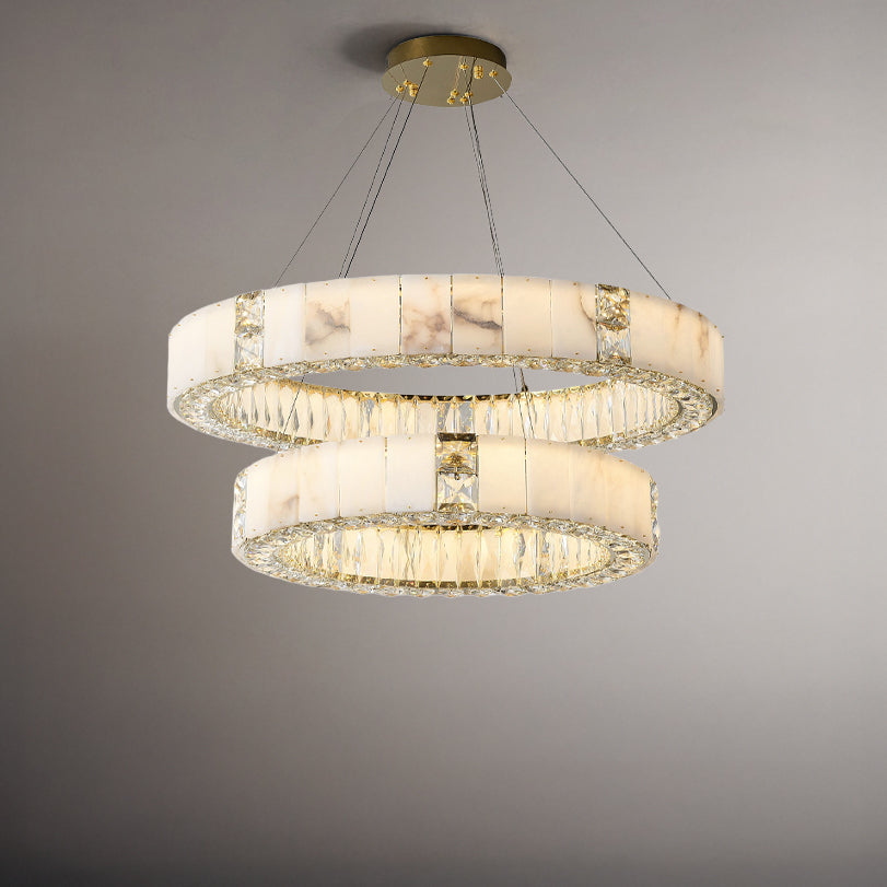 WOMO Alabaster Circular Led Chandelier-WM3056