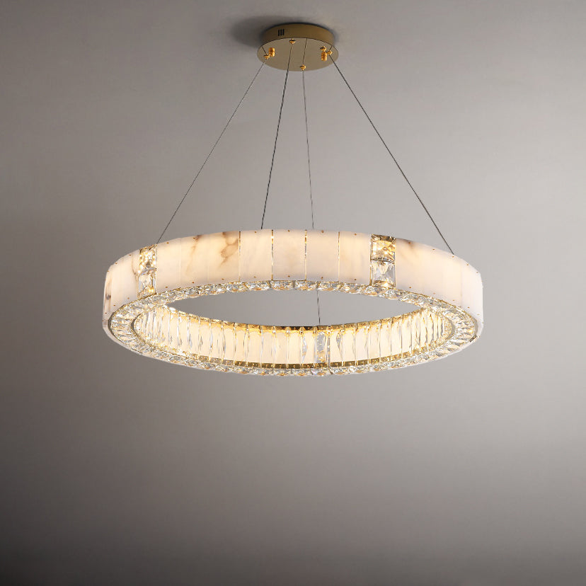 WOMO Alabaster Circular Led Chandelier-WM3056