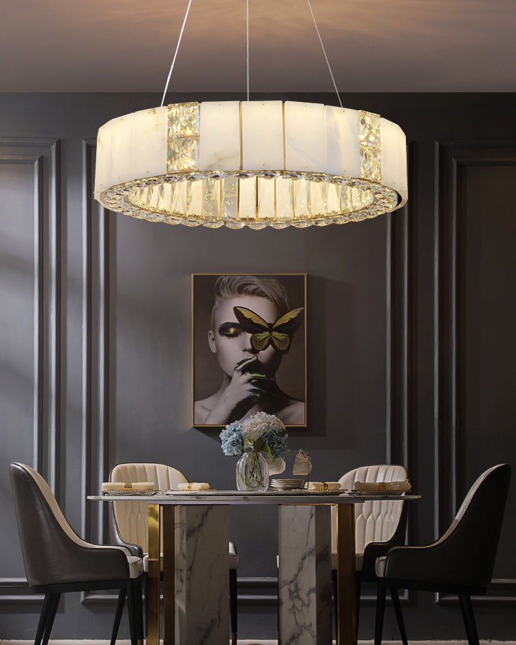 WOMO Alabaster Circular Led Chandelier-WM3056