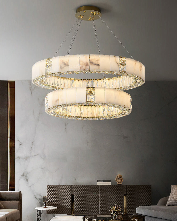 WOMO Alabaster Circular Led Chandelier-WM3056