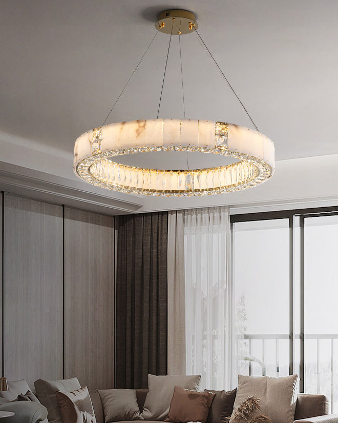 WOMO Alabaster Circular Led Chandelier-WM3056
