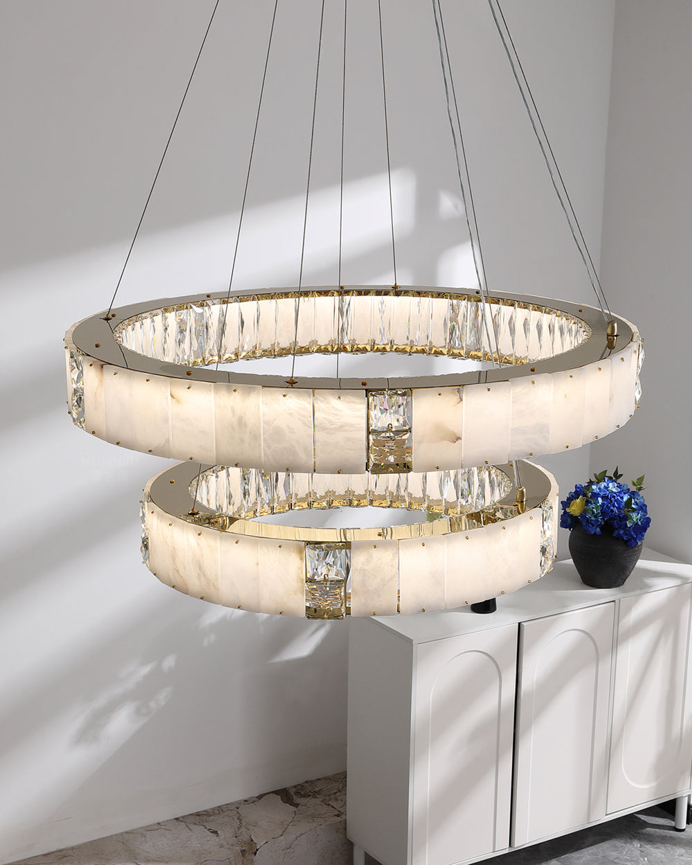 WOMO Alabaster Circular Led Chandelier-WM3056