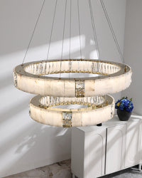 WOMO Alabaster Circular Led Chandelier-WM3056