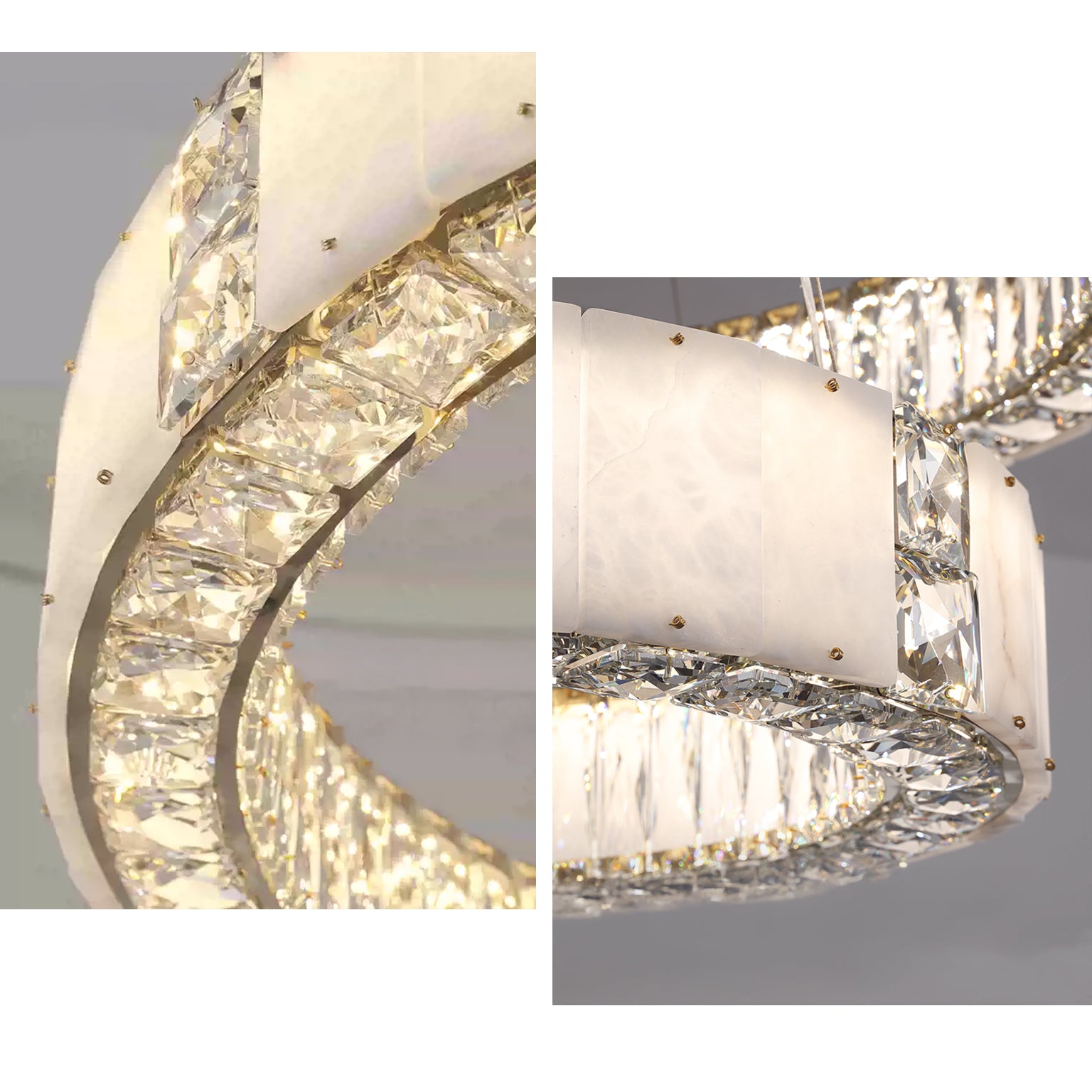 WOMO Alabaster Circular Led Chandelier-WM3056