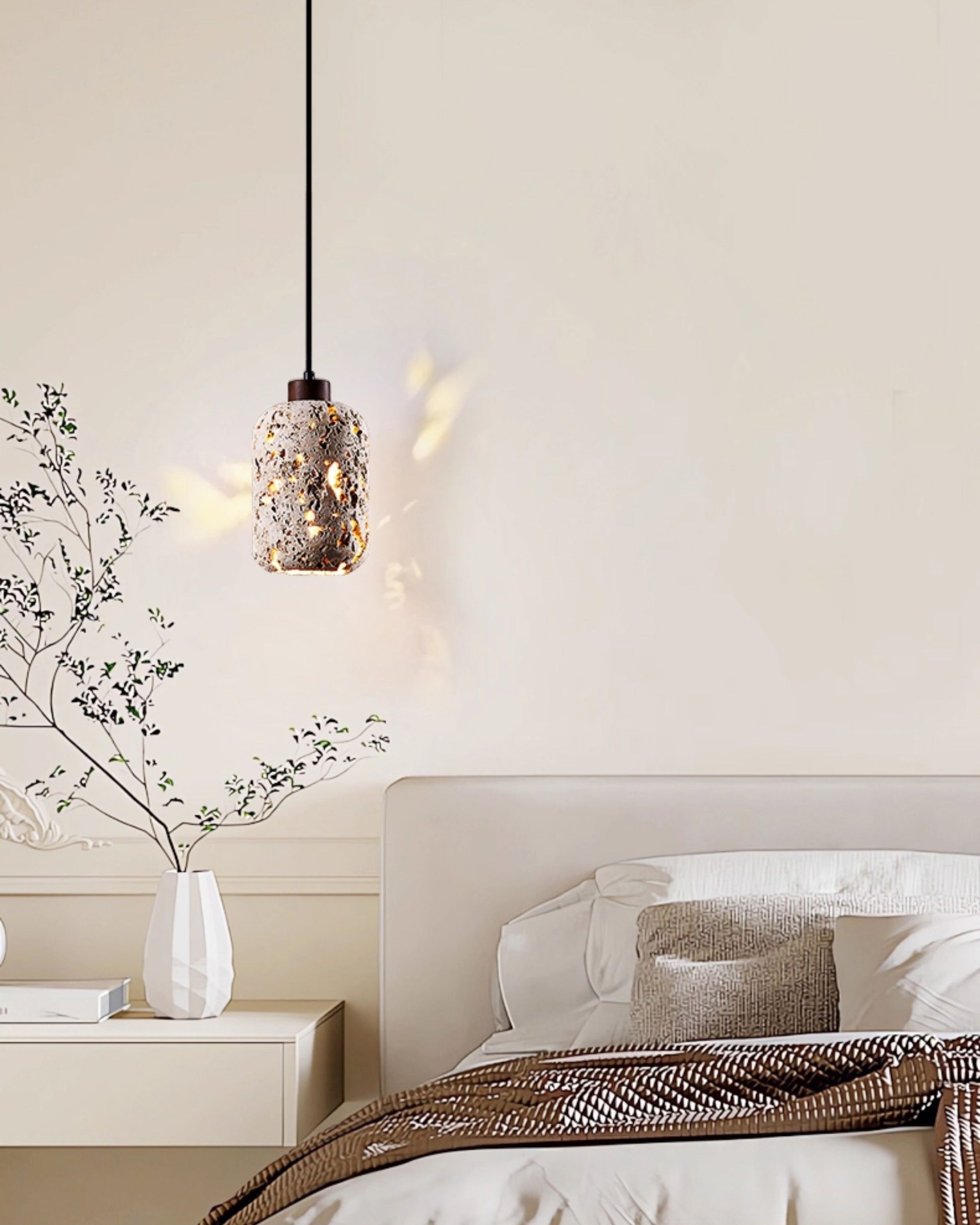 WOMO Wabi Sabi Travertine Pendant Light-WM3060