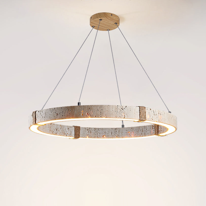 WOMO Circular Travertine Chandelier-WM3061