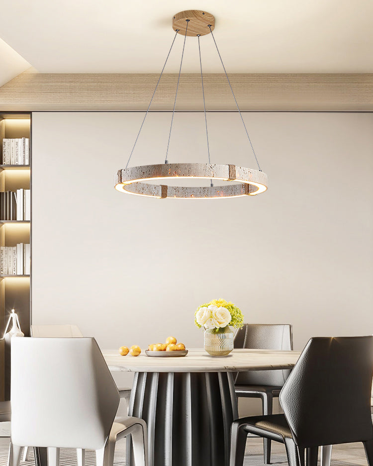 WOMO Circular Travertine Chandelier-WM3061