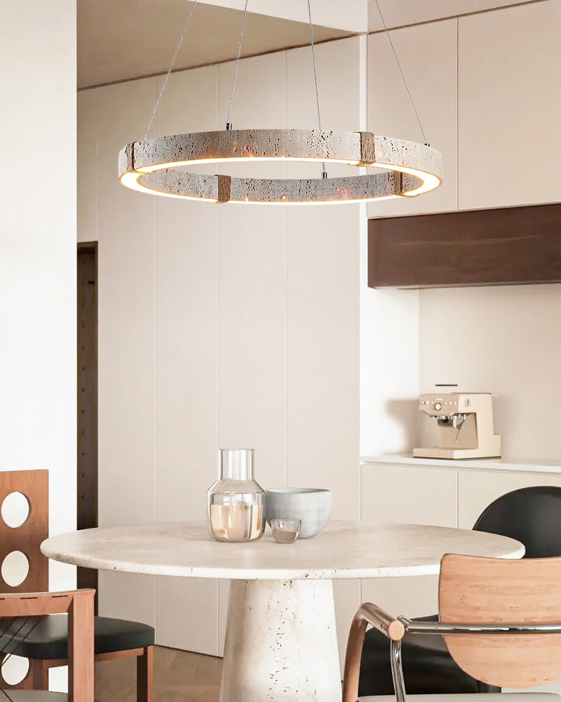 WOMO Circular Travertine Chandelier-WM3061