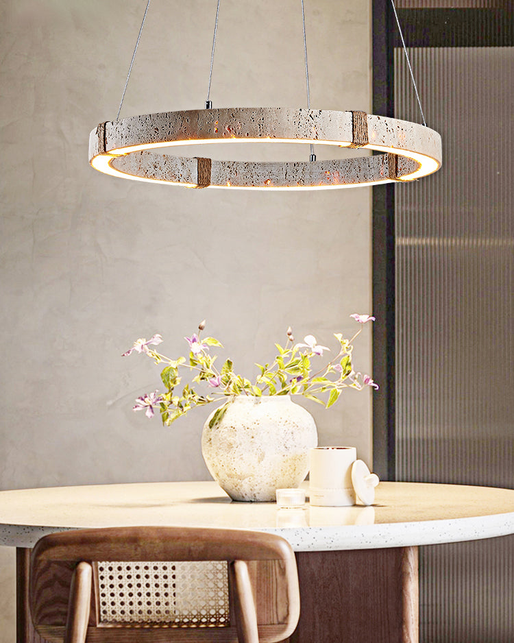 WOMO Circular Travertine Chandelier-WM3061
