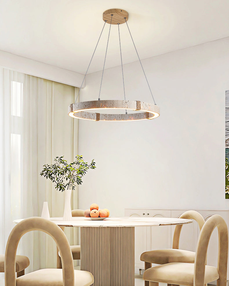 WOMO Circular Travertine Chandelier-WM3061