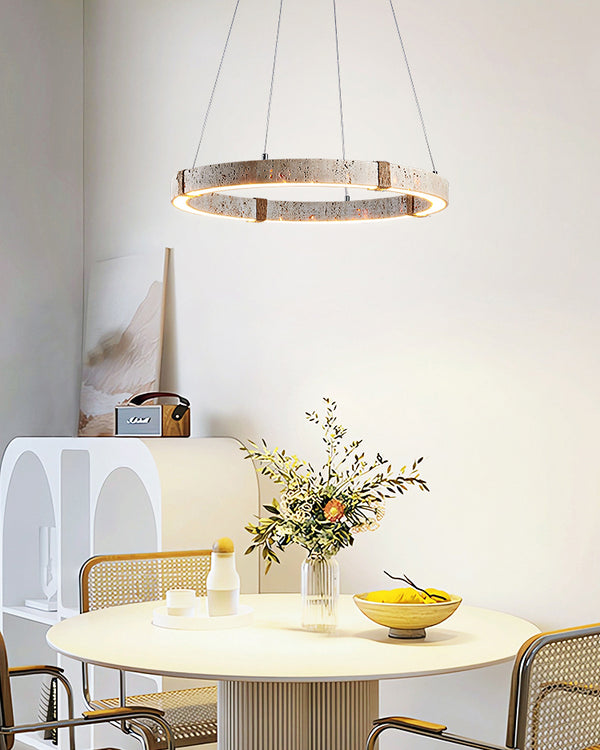 WOMO Circular Travertine Chandelier-WM3061