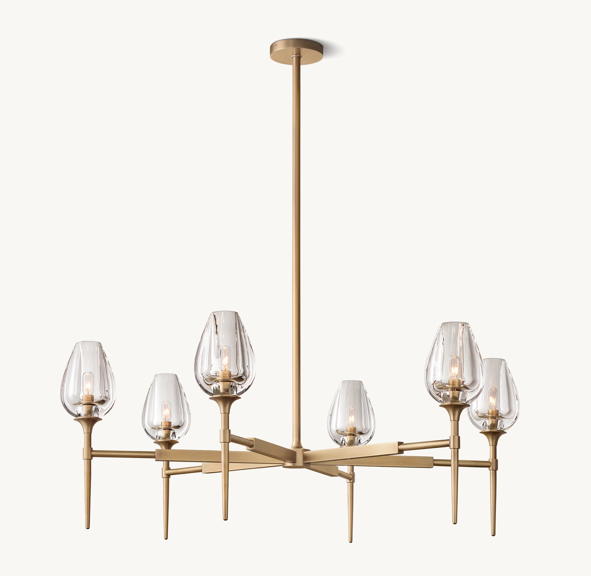 WOMO 27 Inch Torchiere Crystal Arm Chandelier - Tulip