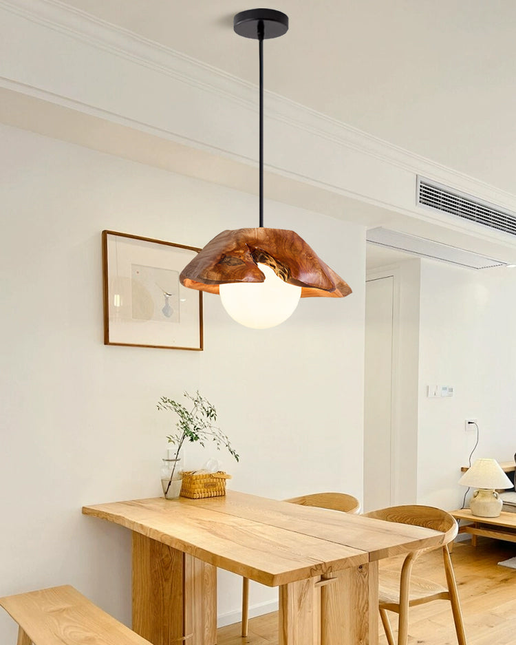 WOMO Wood Shaded Pendant Light-WM3062