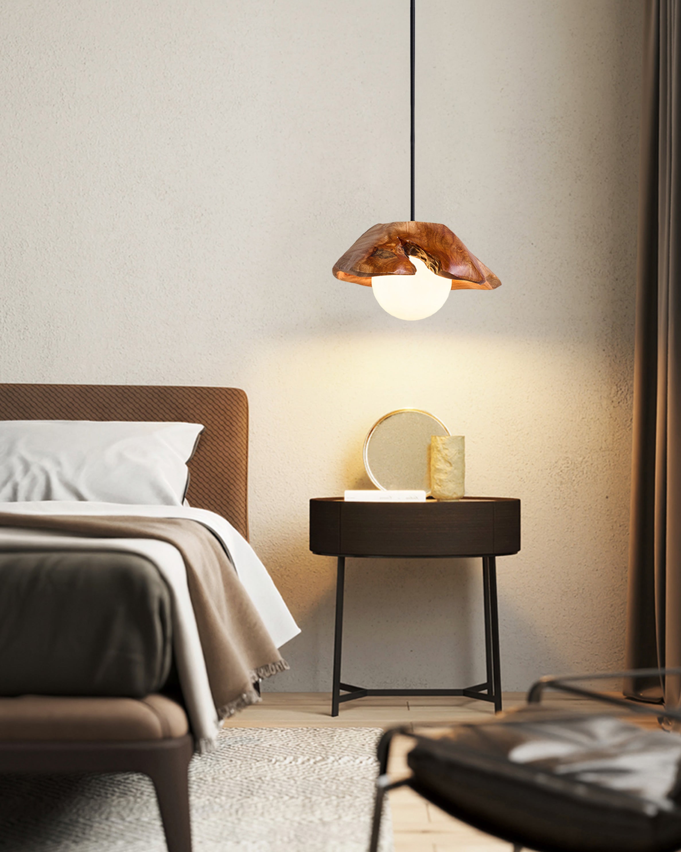 WOMO Wood Shaded Pendant Light-WM3062