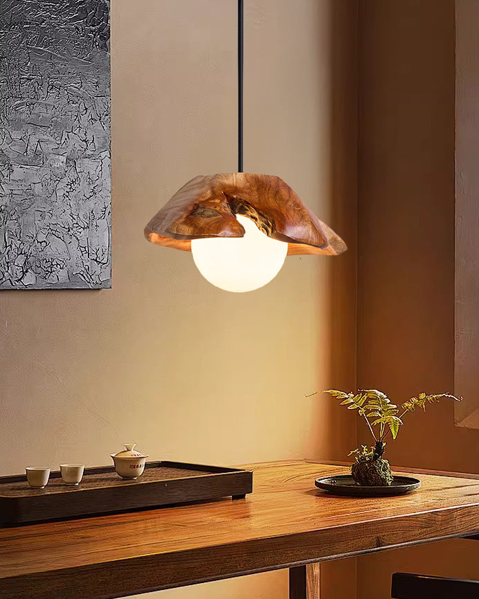 WOMO Wood Shaded Pendant Light-WM3062