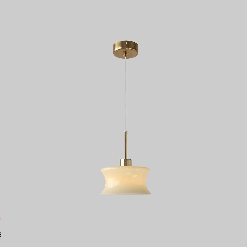 WOMO White/Beige Glass Pendant Light-WM3065