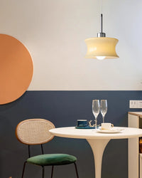 WOMO White/Beige Glass Pendant Light-WM3065