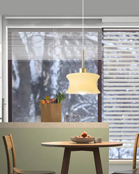 WOMO White/Beige Glass Pendant Light-WM3065
