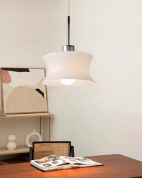 WOMO White/Beige Glass Pendant Light-WM3065