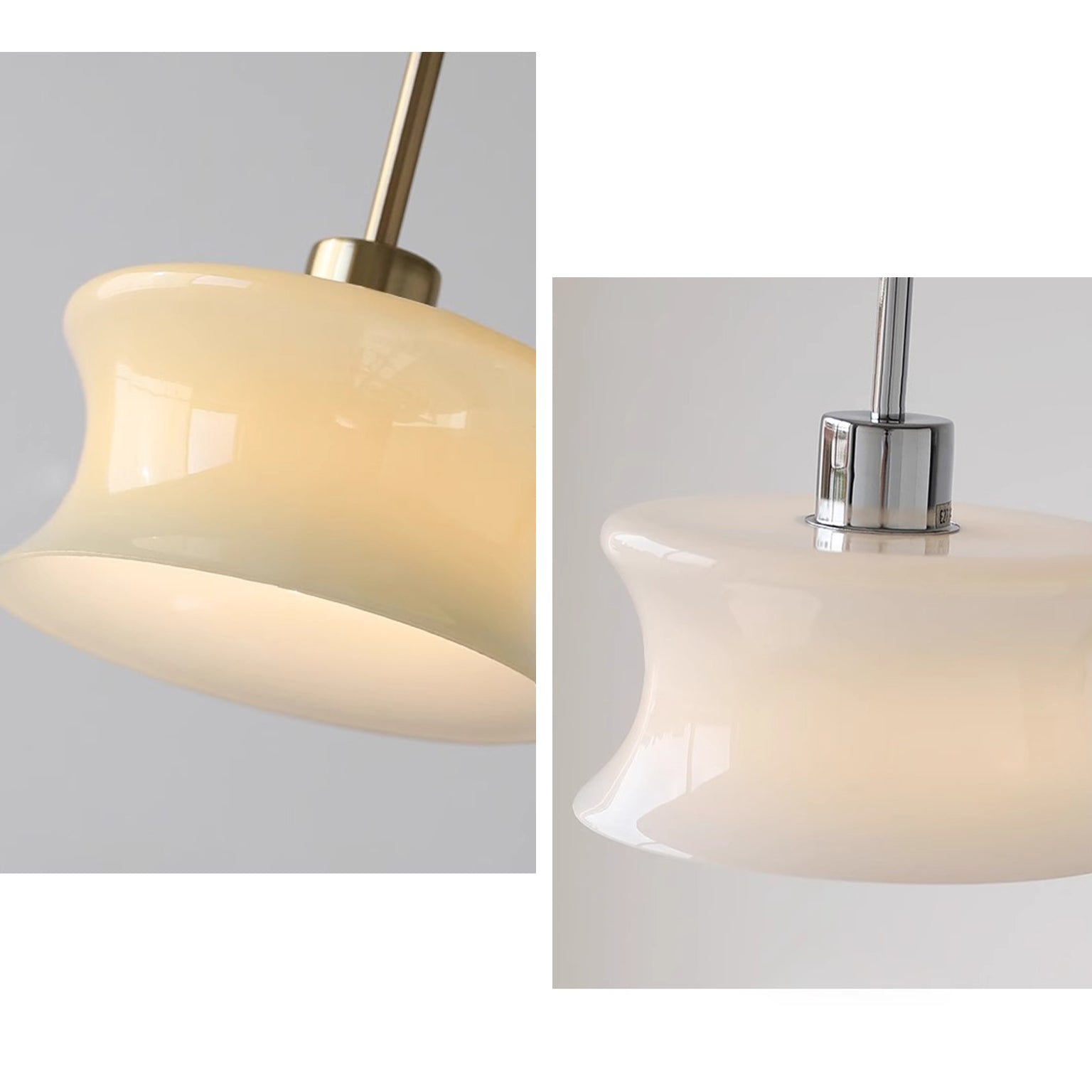 WOMO White/Beige Glass Pendant Light-WM3065