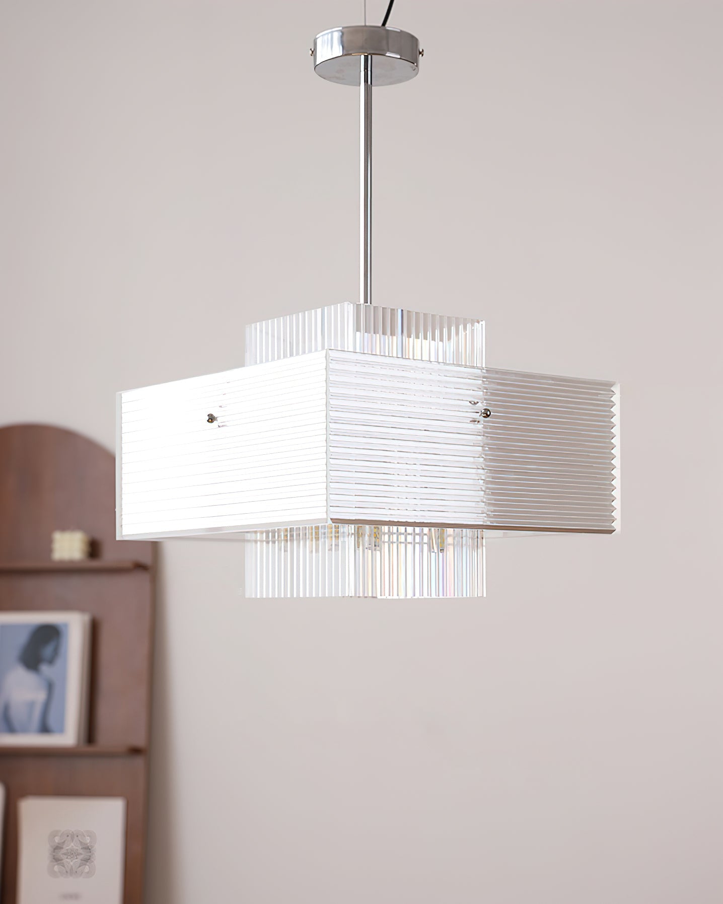 WOMO Silver Geometric Pendant Light-WM3070