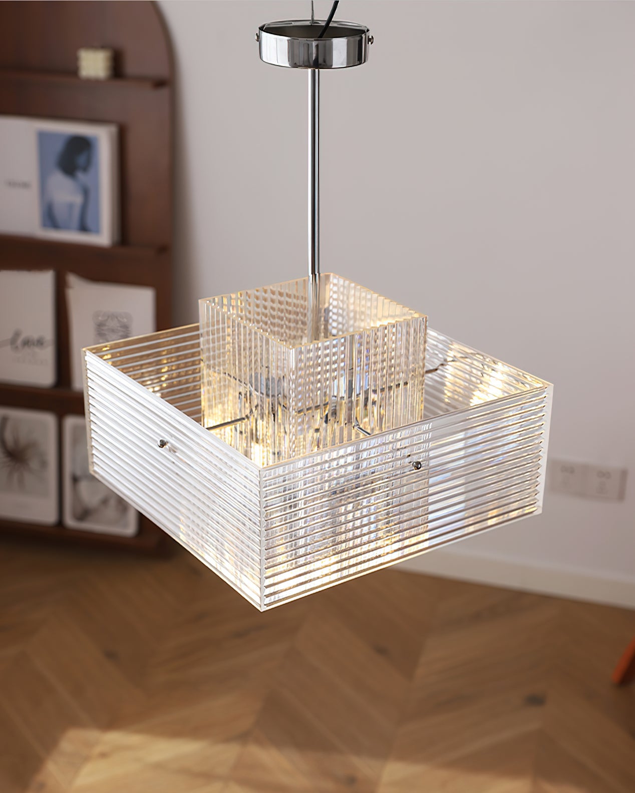 WOMO Silver Geometric Pendant Light-WM3070