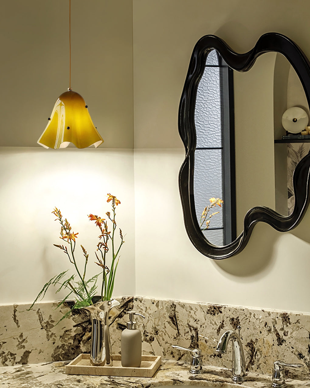 WOMO Flower Glass Pendant Light-WM3071