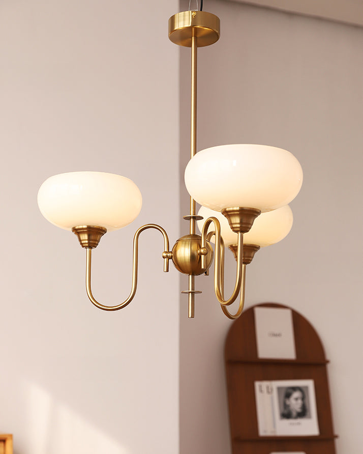 WOMO Milk Glass Arm Chandelier--WM3074