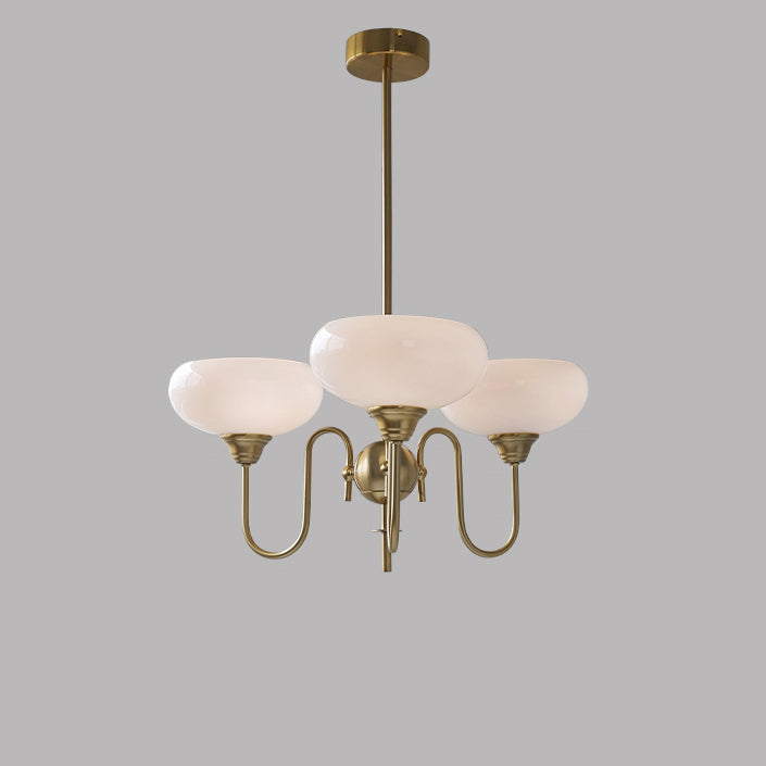 WOMO Milk Glass Arm Chandelier--WM3074