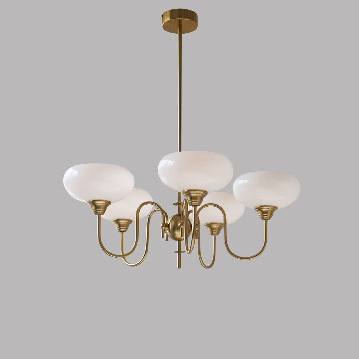 WOMO Milk Glass Arm Chandelier--WM3074