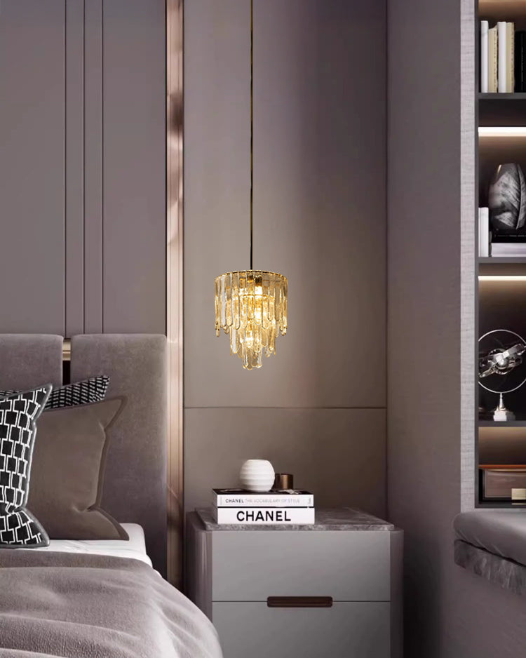 WOMO Gold Glass Tiered Chandelier-WM3076