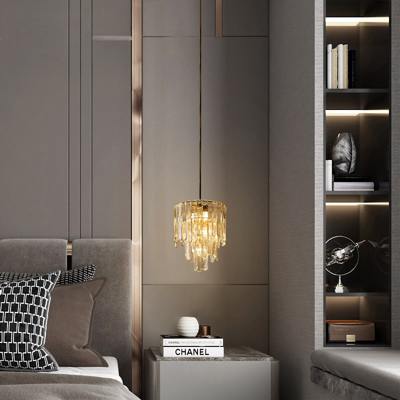 WOMO Gold Glass Tiered Chandelier-WM3076