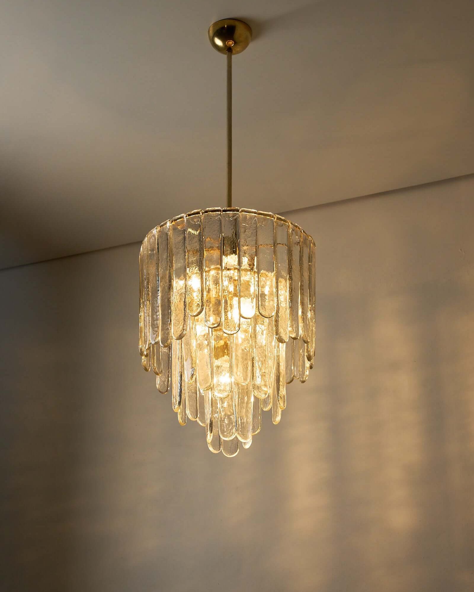 WOMO Gold Glass Tiered Chandelier-WM3076