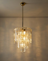WOMO Gold Glass Tiered Chandelier-WM3076