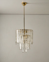 WOMO Gold Glass Tiered Chandelier-WM3076