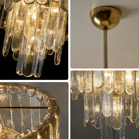 WOMO Gold Glass Tiered Chandelier-WM3076