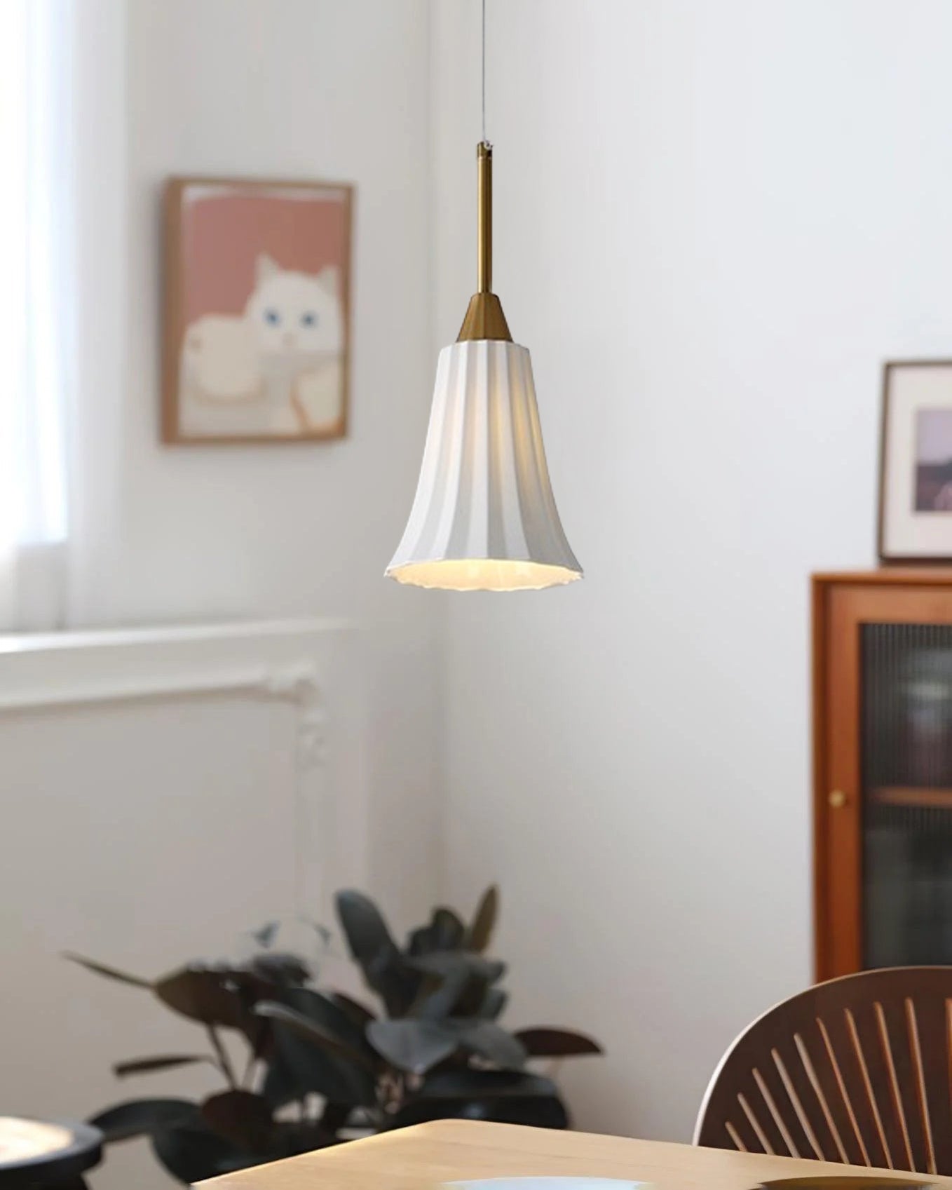 WOMO White Ceramic Pendant Light-WM3079