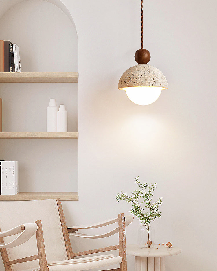 WOMO Travertine Globe Pendant Light-WM3085