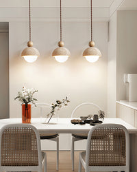 WOMO Travertine Globe Pendant Light-WM3085