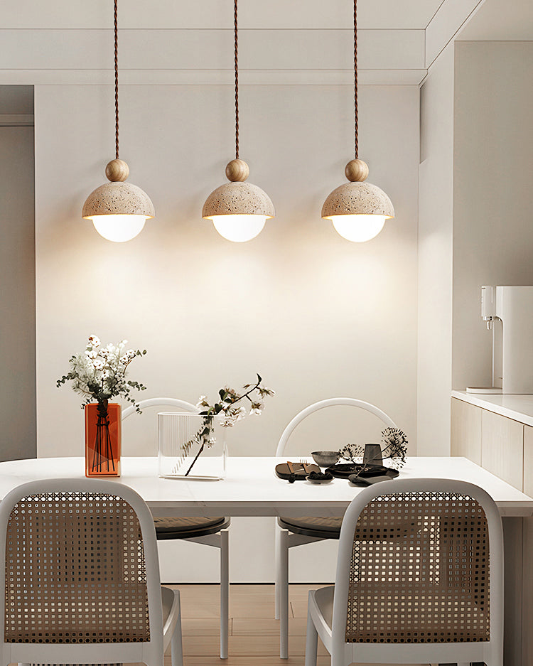 WOMO Travertine Globe Pendant Light-WM3085