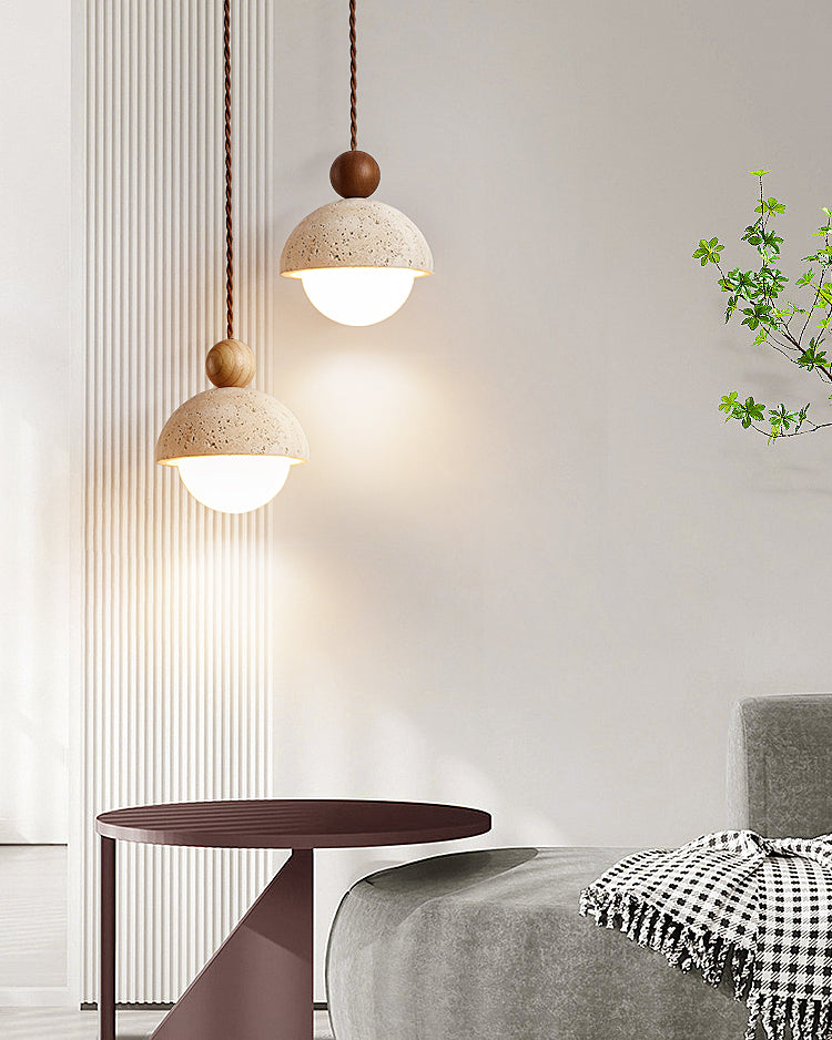 WOMO Travertine Globe Pendant Light-WM3085
