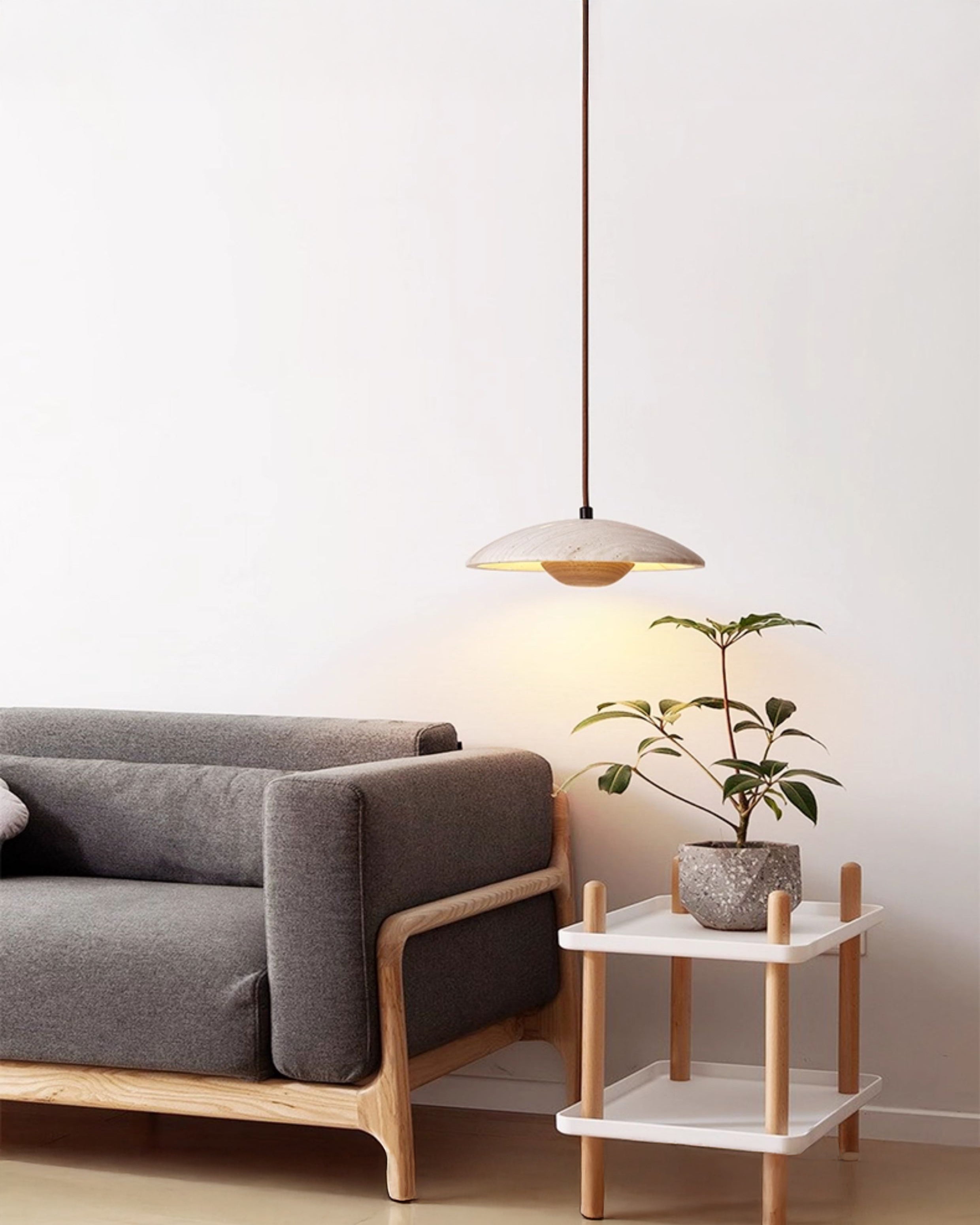 WOMO Dome Travertine Pendant Light-WM3087