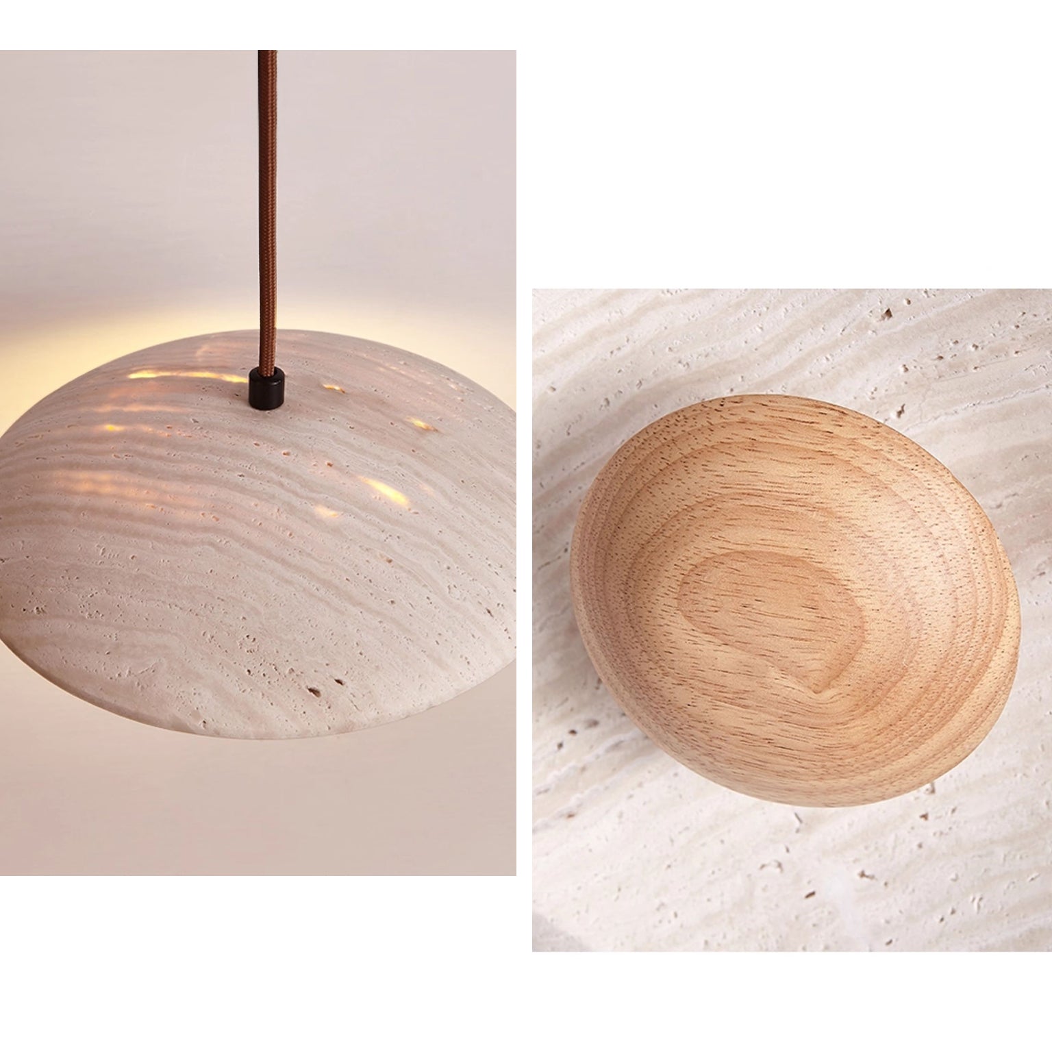 WOMO Dome Travertine Pendant Light-WM3087