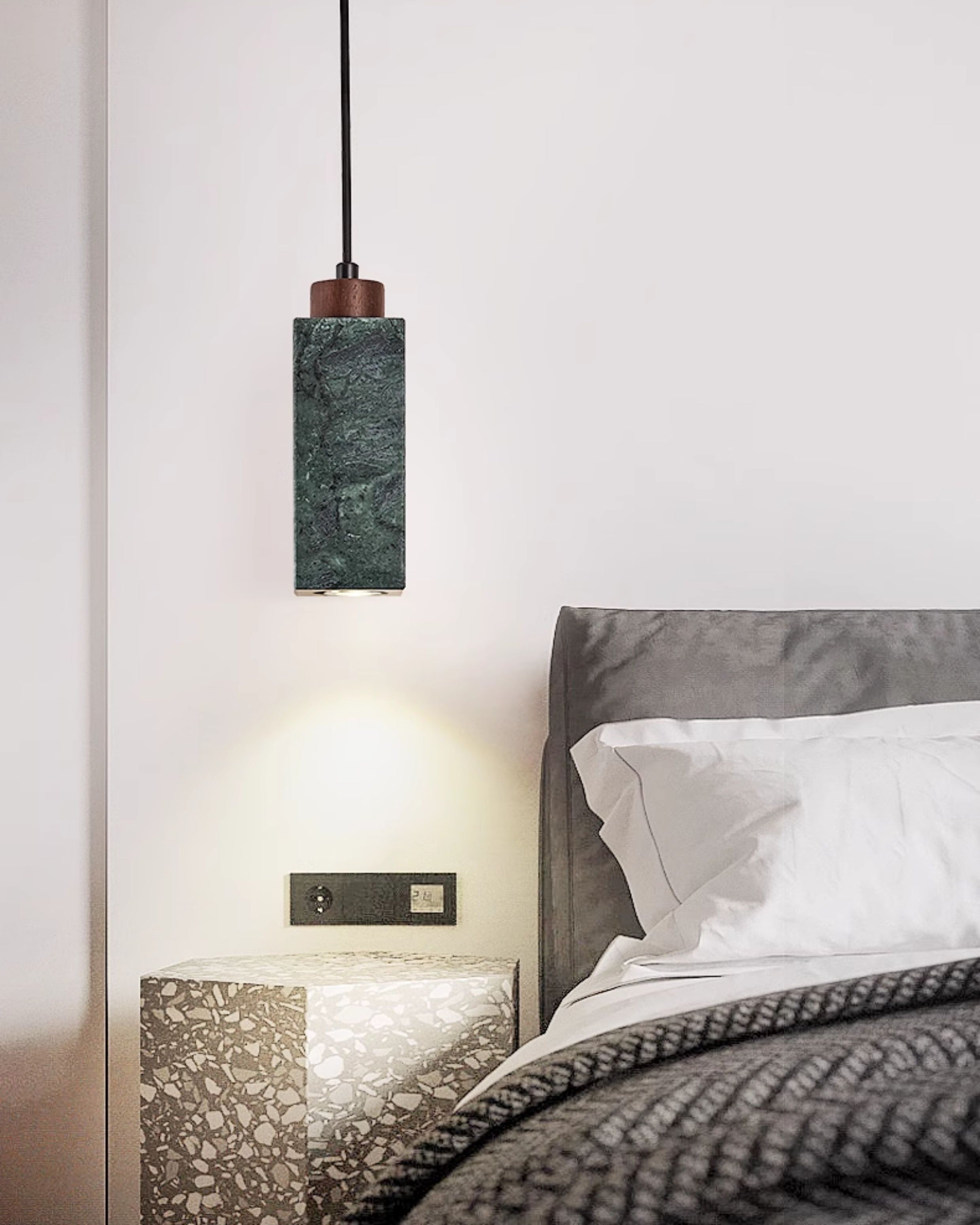 WOMO Rectangular Travertine Pendant Light-WM3089