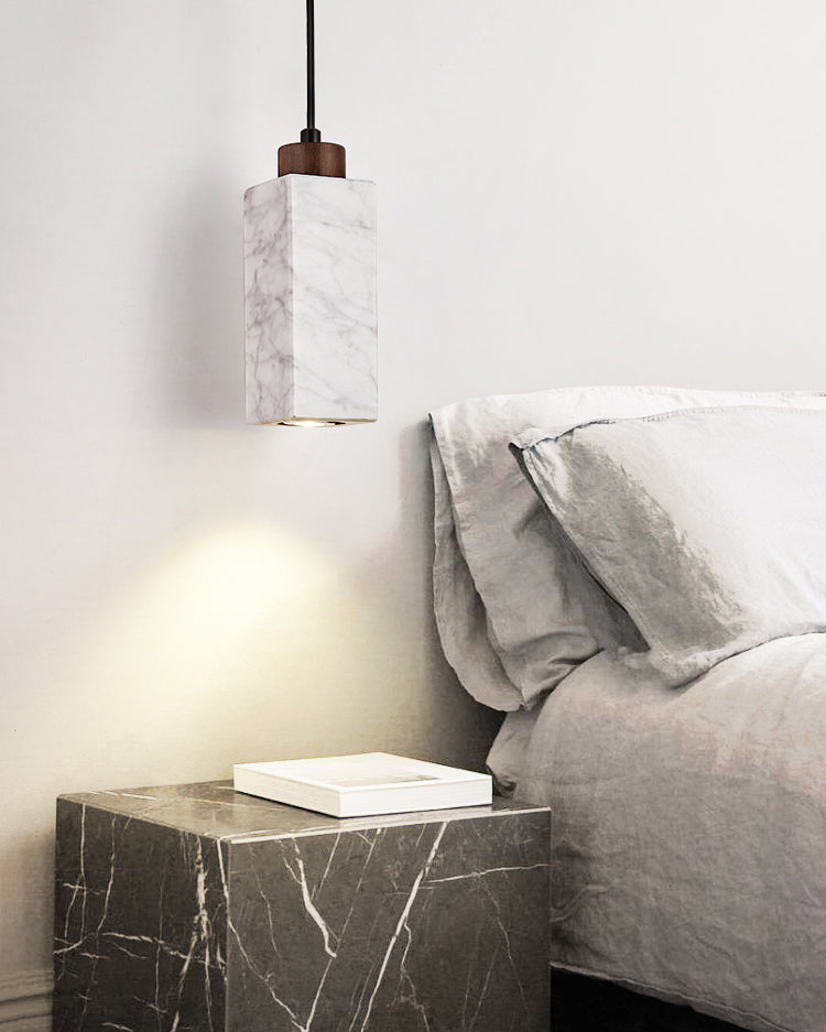 WOMO Rectangular Travertine Pendant Light-WM3089
