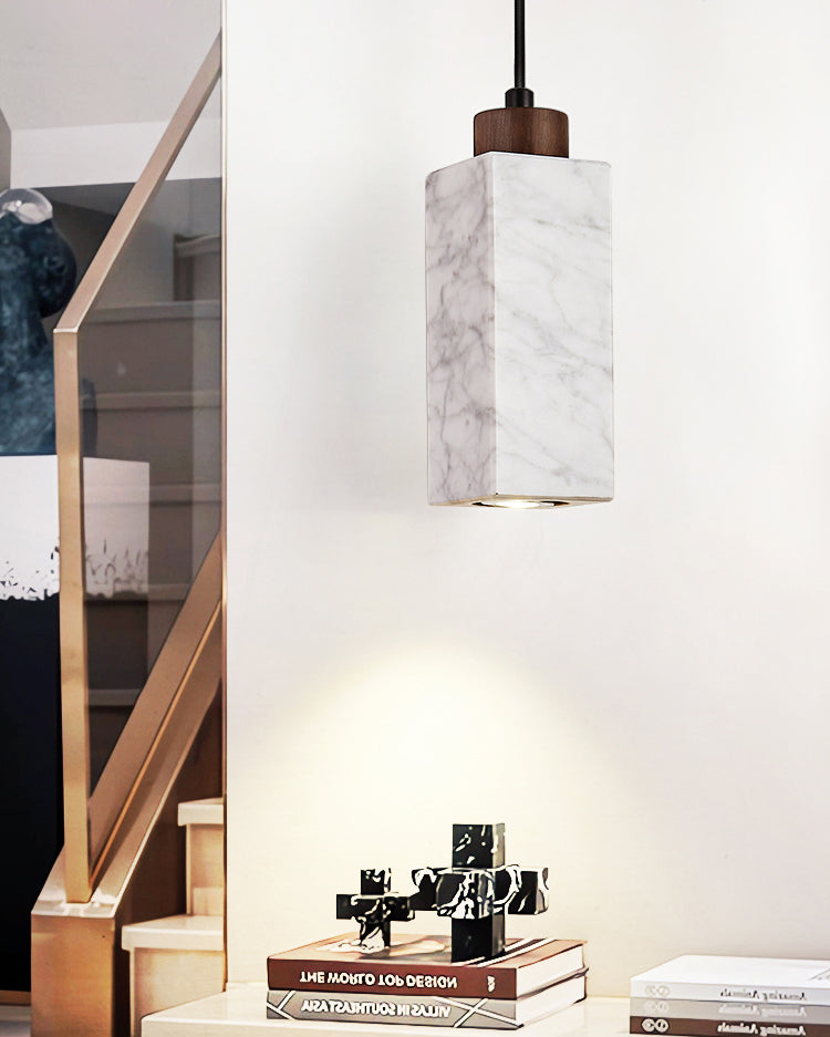 WOMO Rectangular Travertine Pendant Light-WM3089